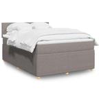 vidaXL Boxspring met matras stof taupe 140x190 cm, Verzenden, Stof, Nieuw, Tweepersoons