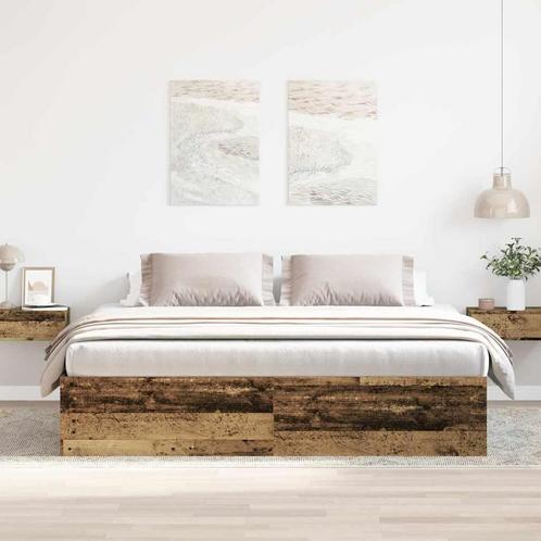 vidaXL Bedframe zonder matras 180x200 cm bewerkt hout oud, Huis en Inrichting, Slaapkamer | Bedden, 80 cm, 200 cm, Bruin, Eenpersoons