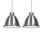 Set van 2 hanglampen aluminium 38 cm dimbaar - Anteros, Huis en Inrichting, Lampen | Hanglampen, Nieuw, Industrieel, 75 cm of meer