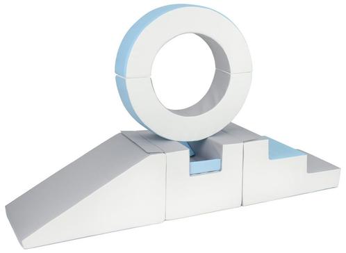 Foam blokken - met hoepel en glijbaan - 7 delig - blauw g..., Kinderen en Baby's, Speelgoed | Educatief en Creatief, Nieuw, Ophalen of Verzenden