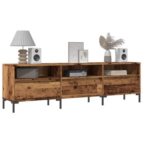 vidaXL Tv-meubel 150x30x44,5 cm bewerkt hout oud houtkleurig, Huis en Inrichting, Kasten | Televisiemeubels, Nieuw, Overige houtsoorten