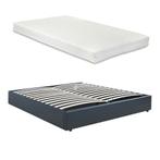 Tweepersoonsbed Nola met matras kunstleer 200x180 cm zwart [, Verzenden, Nieuw