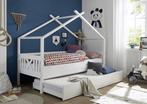 Wit houten huisbed voor kinderen 90x200 cm met logeerbed..., Kinderen en Baby's, Kinderkamer | Bedden, Ophalen of Verzenden, Nieuw