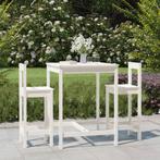 vidaXL 3-delige Barset massief grenenhout wit, Tuin en Terras, Tuinsets en Loungesets, Verzenden, Nieuw, 3 zitplaatsen