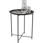 Bijzettafel - Trion Oliva - 43cm - Rond - Zwart - Metaal, Huis en Inrichting, Tafels | Eettafels, Ophalen of Verzenden, Nieuw