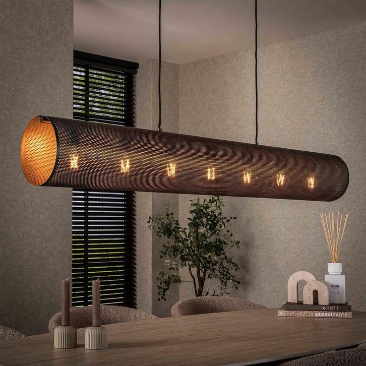 *WOONWINKEL* Hanglamp Koker Geperforeerd Staal 145 Cm, Huis en Inrichting, Lampen | Hanglampen, Nieuw, Verzenden