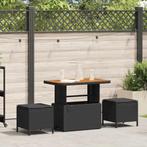 vidaXL Tuin Eetset Zwart Poly riet, Tuin en Terras, Tuinsets en Loungesets, Verzenden, Nieuw, Rotan