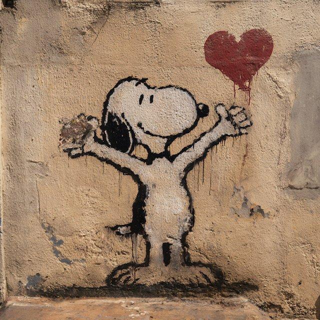 EMIR BERCUTTE - SNOPPY STREET ART - Toile L, Antiek en Kunst, Kunst | Designobjecten