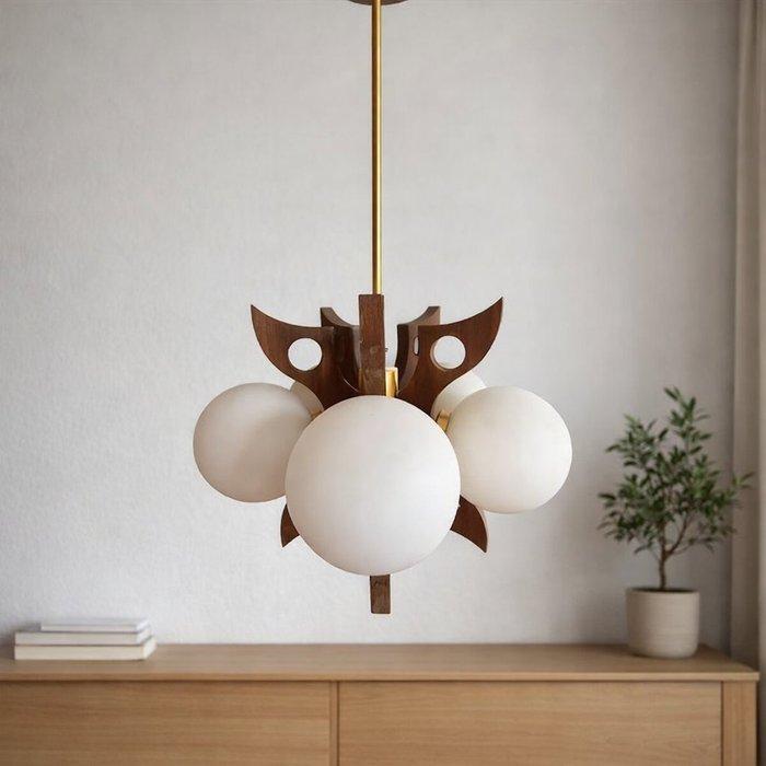 Szarvas - Plafondlamp - Hout, Glas - ontwerp van een, Antiek en Kunst, Antiek | Meubels | Stoelen en Banken