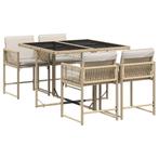 5-delige Tuinset: Heerlijk Relaxen! Tweedekansje, OP=OP, Tuin en Terras, Tuinsets en Loungesets, 4 zitplaatsen, Rotan, Nieuw, Ophalen of Verzenden