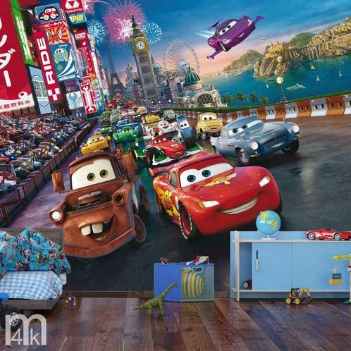 Disney Cars vlies fotobehang Race team XL 360 x 270 cm, Kinderen en Baby's, Kinderkamer | Inrichting en Decoratie, Wanddecoratie