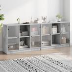 vidaXL Boekenkast met deuren 204x37x75 cm bewerkt hout, Verzenden, Nieuw, Overige houtsoorten