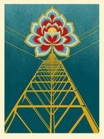 Shepard Fairey (OBEY) (1970) - Flower Power (Blue), Antiek en Kunst, Kunst | Schilderijen | Modern