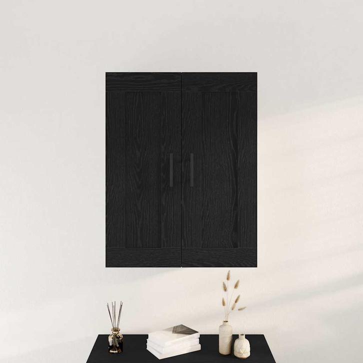vidaXL Wandkast Zwart eiken 69.5 x 34 x 90 cm Bewerkt hout, Huis en Inrichting, Kasten | Buffetkasten, Nieuw, 50 tot 100 cm, Overige houtsoorten