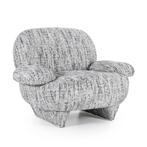 *WOONWINKEL* Eleonora Jayden Design Fauteuil Zwart Wit Stof, Verzenden, Nieuw, Stof