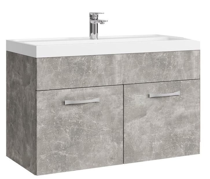Badkamermeubel Set Paso 01 80 x 40 cm Beton Grijs Badmeubel, Huis en Inrichting, Badkamer | Badkamermeubels, Nieuw, Wastafelkast