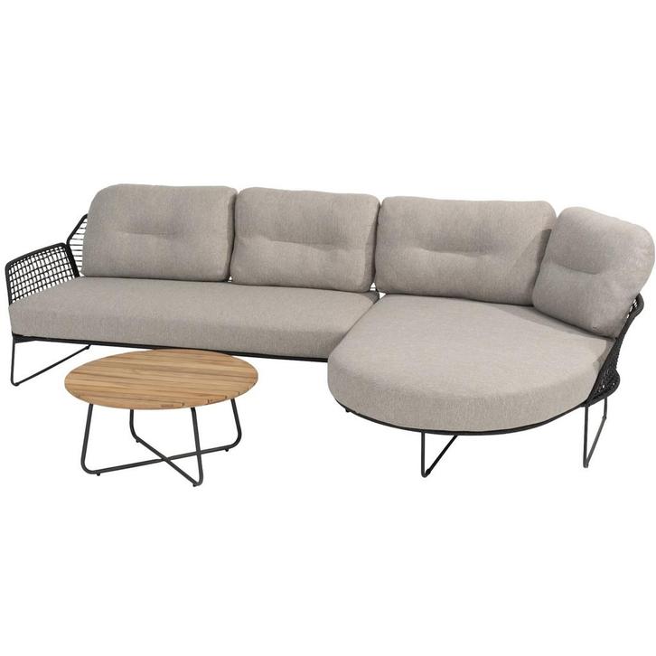 Rhodos chaise longue loungeset 3 delig antraciet rop Taste, Tuin en Terras, Tuinsets en Loungesets, Nieuw, Ophalen of Verzenden