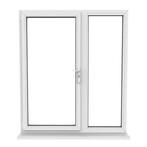 Kunststof Achterdeur met zijlicht – Wit, 150 tot 225 cm, Nieuw, Kunststof, Raamkozijn