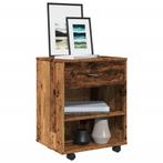 vidaXL Rolkast 46x36x59 cm bewerkt hout oud houtkleurig, Huis en Inrichting, Kasten | Overige, Verzenden, Nieuw