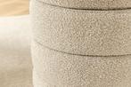 Ronde poef VOGUE 50cm taupe Bouclé poef met opbergruimte -, Huis en Inrichting, Stoelen, Ophalen of Verzenden, Nieuw