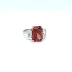 Ring - 14 karaat Witgoud - 6.06ct. tw. Rood Diamant (Fancy, Sieraden, Tassen en Uiterlijk, Ringen, Nieuw