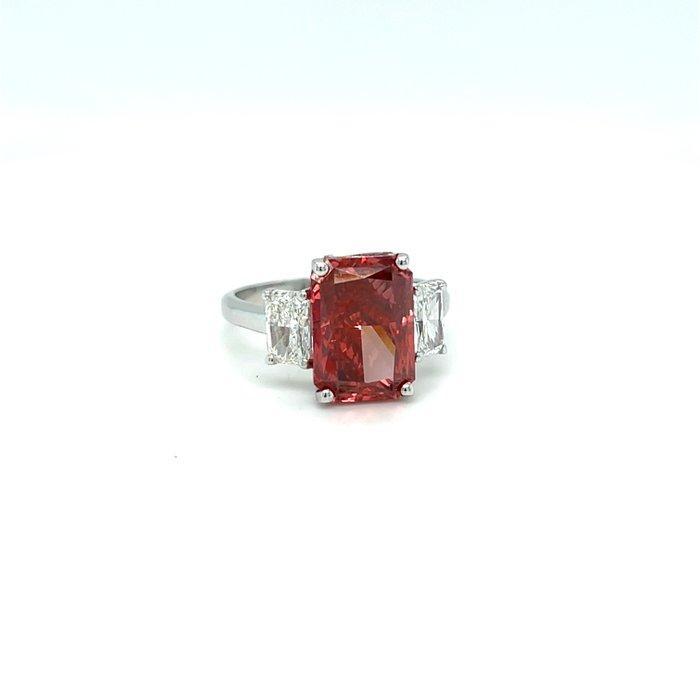 Ring - 14 karaat Witgoud - 6.06ct. tw. Rood Diamant (Fancy, Sieraden, Tassen en Uiterlijk, Ringen