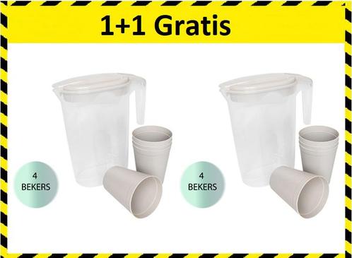 Michelino Transparante Karaf met 4 Kunststof Bekers - 1, Huis en Inrichting, Keuken | Servies, Nieuw, Verzenden