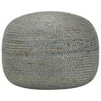vidaXL Poef handgemaakt 45x30 cm jute olijfgroen, Huis en Inrichting, Banken | Voetenbanken en Poefen, Verzenden, Nieuw