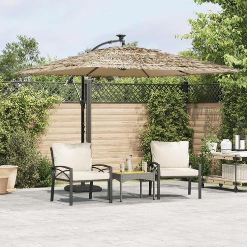 vidaXL Parasol met stalen paal 269x269x235 cm bruin, Tuin en Terras, Parasols, Nieuw, 2 tot 3 meter, Verzenden
