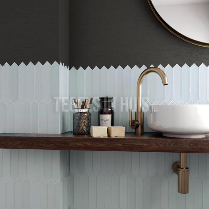 Wandtegel hexagon lanse licht blauw 5x25 wandtegel, Doe-het-zelf en Verbouw, Tegels, Wandtegels, Nieuw, 10 m² of meer, Keramiek