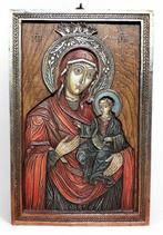 Icoon - de maagd en het kind - Hout, Metaal - Moeder van