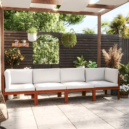 vidaXL Tuinbank 4-zits met kussen massief acaciahout, Tuin en Terras, Tuinsets en Loungesets, Nieuw, Hardhout, Verzenden