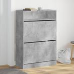 vidaXL Schoenenkast met 2 klaplades 80x34x116 cm betongrijs, Huis en Inrichting, Verzenden, Nieuw