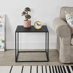 Console tafel sidetable metaal 50x55x55 cm zwart mat, Verzenden, Nieuw