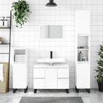 vidaXL Badkamerkast 80x33x60 cm bewerkt hout hoogglans wit, Verzenden, Nieuw