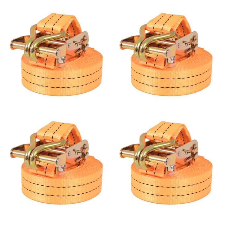vidaXL Spanbanden 1 ton 6mx38mm oranje 4 st, Doe-het-zelf en Verbouw, IJzerwaren en Bevestigingsmiddelen, Nieuw, Verzenden