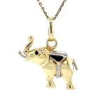 Gouden olifant hanger met saffier 14 krt, Sieraden, Tassen en Uiterlijk, Kettinghangers, Ophalen of Verzenden, Nieuw