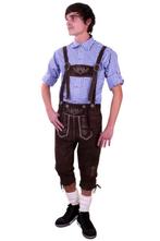 Driekwarts Lederhosen Bruin Echt Leer 48 M Oktoberfest Suede, Kleding | Heren, Nieuw, Carnaval, Ophalen of Verzenden, Kleding