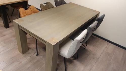 Olijfkleur eiken eettafel van 200x100cm, Huis en Inrichting, Tafels | Eettafels, Nieuw, Ophalen