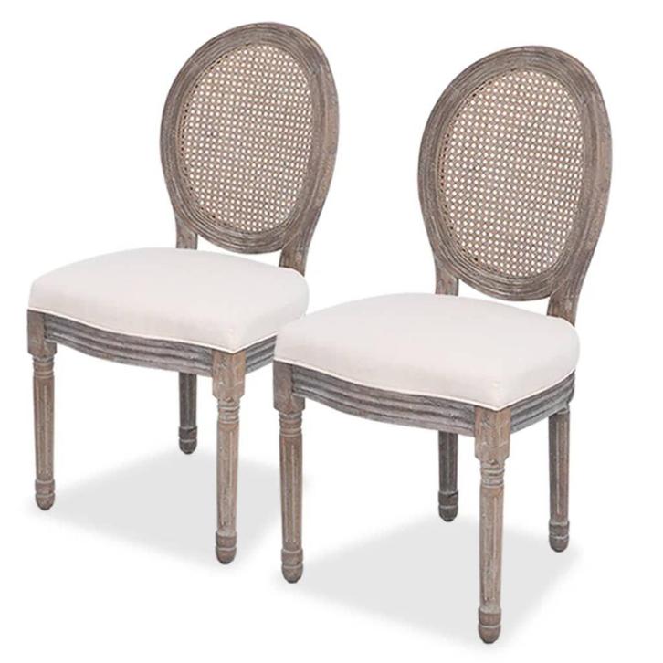 Eetkamerstoelen Creme (2-pack) | OP = OP | Stijlvol wonen, Huis en Inrichting, Stoelen, Twee, Wit, Nieuw, Ophalen of Verzenden
