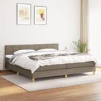 vidaXL Boxspring met matras stof taupe 200x200 cm, Verzenden, Overige maten, 200 cm, Stof