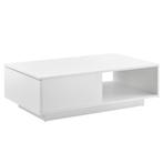 Salontafel Biskra met plank en lade 95x55x31 cm wit, Huis en Inrichting, Tafels | Salontafels, Nieuw, Verzenden