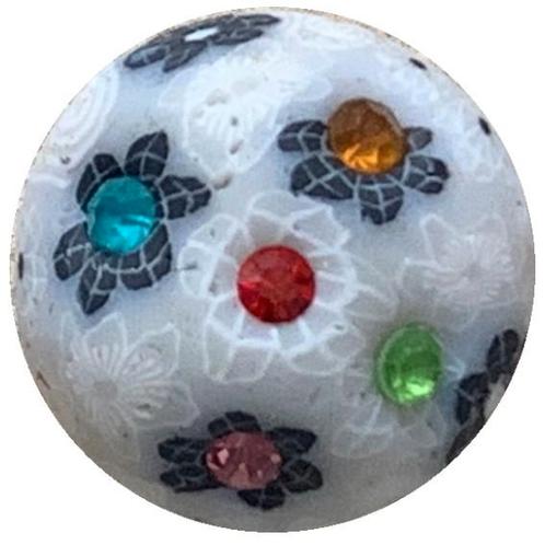 Fako Bijoux® - Click Button - Fimoklei - Bloemetjes Grijs, Sieraden, Tassen en Uiterlijk, Armbanden, Verzenden
