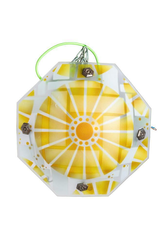 Gesigneerde Hanglamp, Sfeerverlichting, Glazen Schaal Lucha, Huis en Inrichting, Lampen | Hanglampen, Gebruikt, Glas, Overige materialen