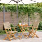 vidaXL 3-delige Bistroset poly rattan en massief hout beige, Verzenden, Nieuw, Hardhout