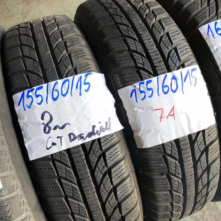 2 x GT Radial 155-60-15 Winterbanden 8mm, Auto-onderdelen, Banden en Velgen, 15 inch, Winterbanden, 155 mm, Personenwagen, Gebruikt