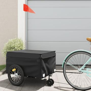 vidaXL Fietstrailer 45 kg ijzer zwart beschikbaar voor biedingen