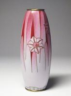 Vaas - Brons, Emaille, Zeer fijne roze cloisonné vaas met, Antiek en Kunst