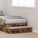 vidaXL Bedlades in Rookkleurig Eiken - 75x36.5x16.5 cm,, Huis en Inrichting, Verzenden, Nieuw, Hout, Minder dan 45 cm
