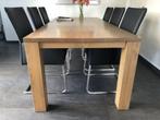 Set van 6 leren eetkamerstoelen met sledepoot - zwart leer, Overige kleuren, Nieuw, Leer, Ophalen of Verzenden